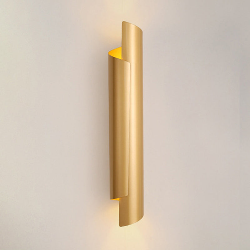 Post Modern 1 - Light Wall Mount Fixture Iron Tube Wall Lighting in Gold Finish
