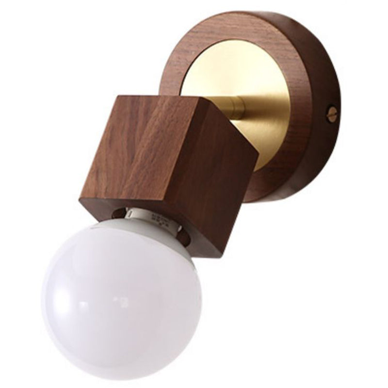 Modern Simple Wooden Wall Light Rectangle Shape Wall Lamp for Living Room