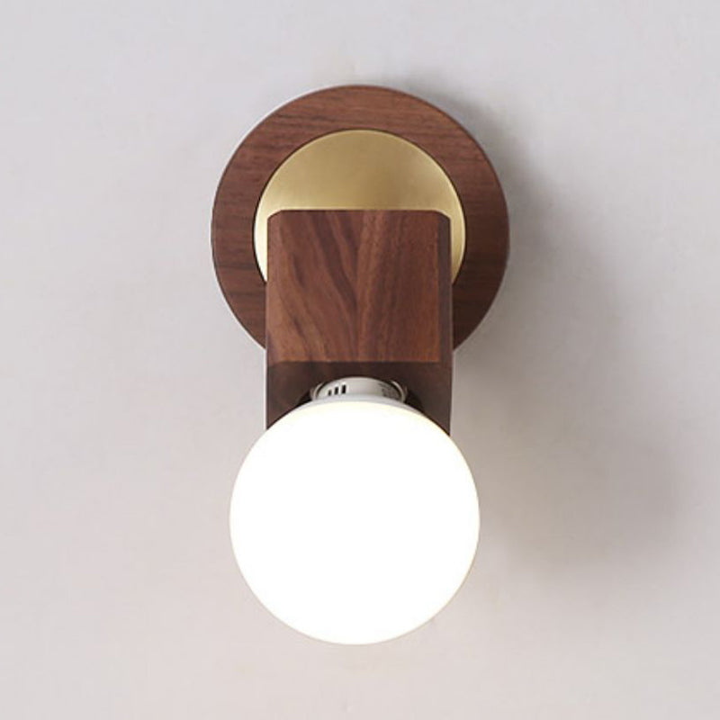 Modern Simple Wooden Wall Light Rectangle Shape Wall Lamp for Living Room