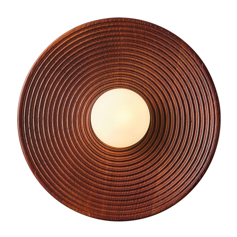 Modern Simple Wooden Wall Light Circle Shape Wall Lamp for Living Room