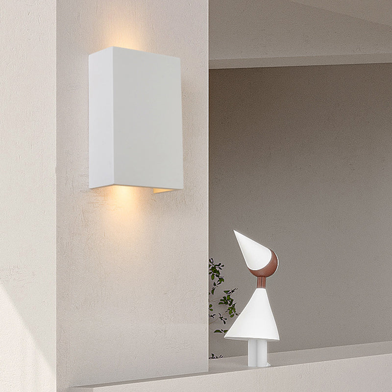 Stone Geometric Wall Mount Lamp Simple 1 Light Wall Mounted Light Fixture in White