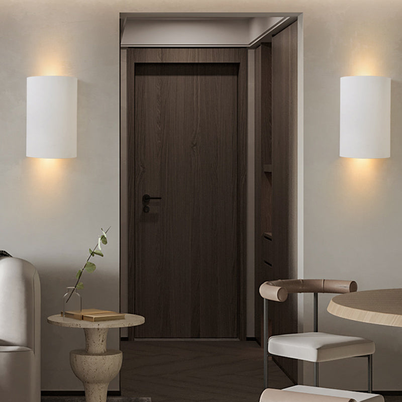 Stone Geometric Wall Mount Lamp Simple 1 Light Wall Mounted Light Fixture in White