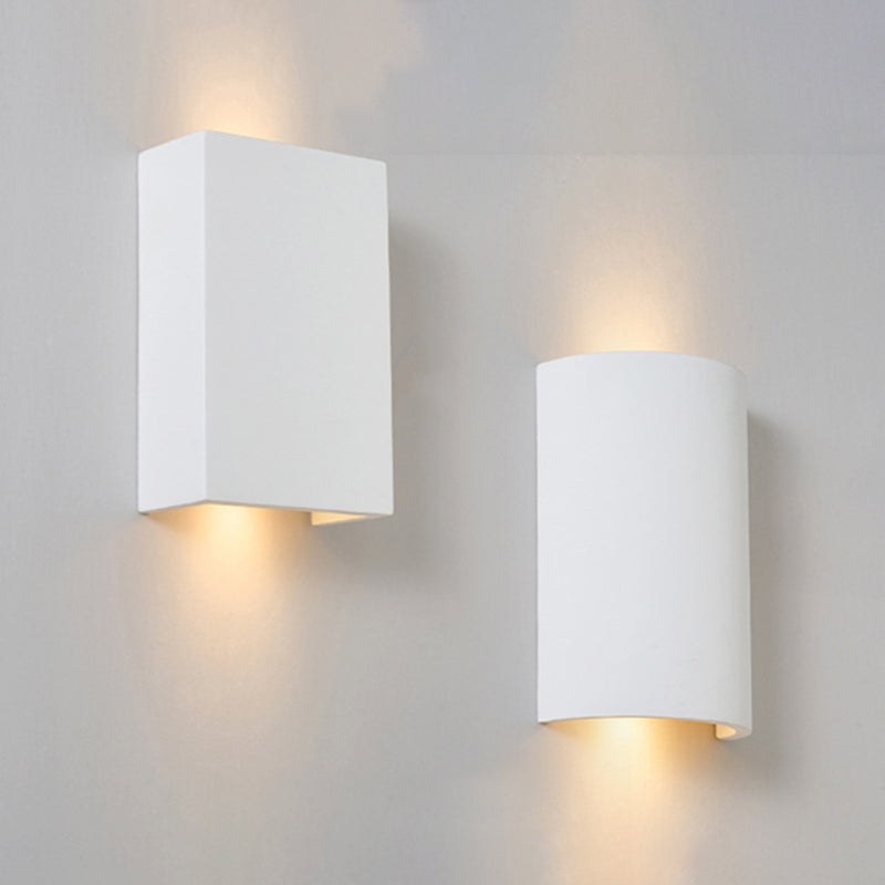 Stone Geometric Wall Mount Lamp Simple 1 Light Wall Mounted Light Fixture in White