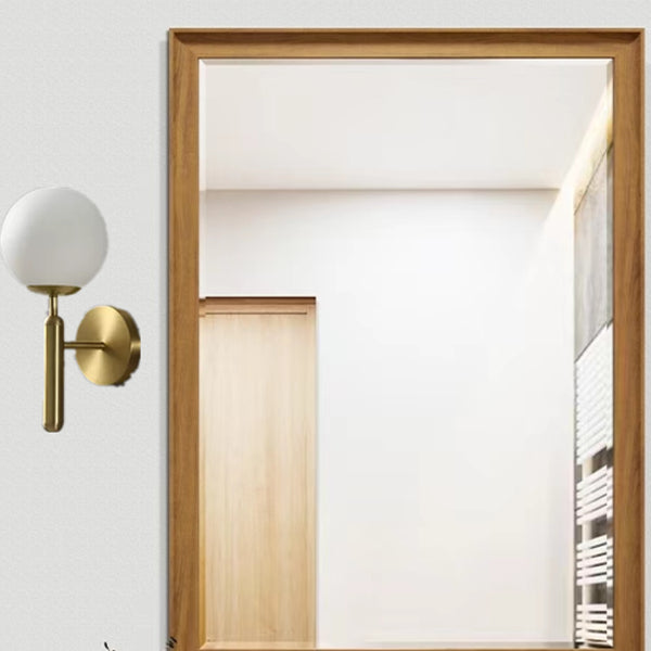 Industrial Bath Vanity Lighting Globe Shaded Golden / Black Vanity Lamp for Bathroom