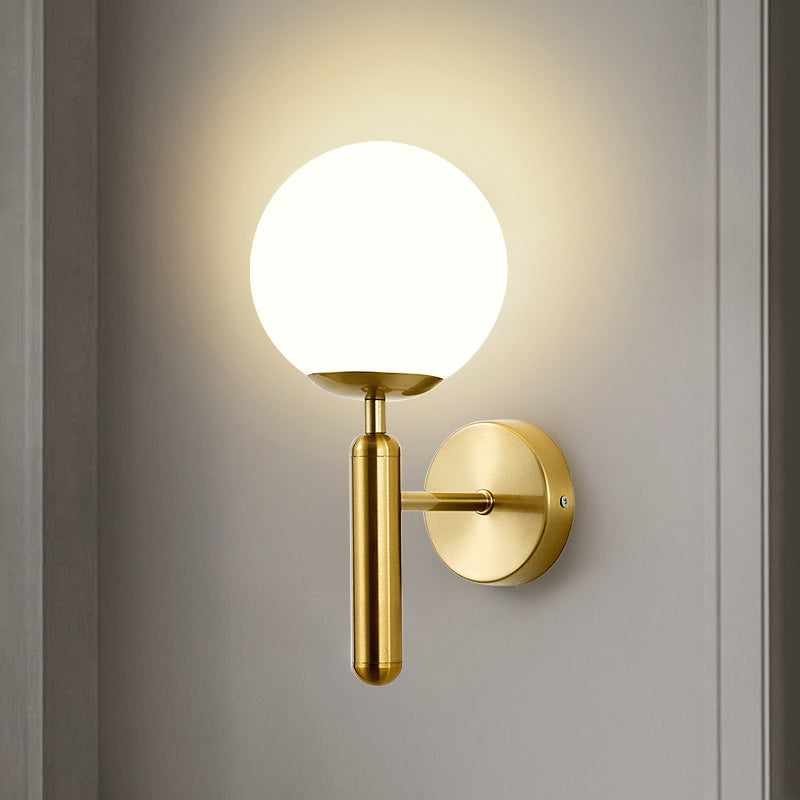 Industrial Bath Vanity Lighting Globe Shaded Golden / Black Vanity Lamp for Bathroom