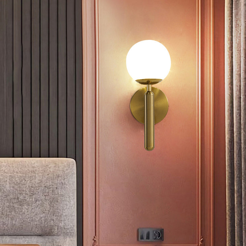 Industrial Bath Vanity Lighting Globe Shaded Golden / Black Vanity Lamp for Bathroom