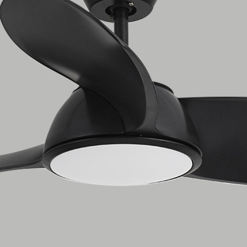 3-Blade Ceiling Fan Contemporary LED Black/Golden Fan with Light for Foyer