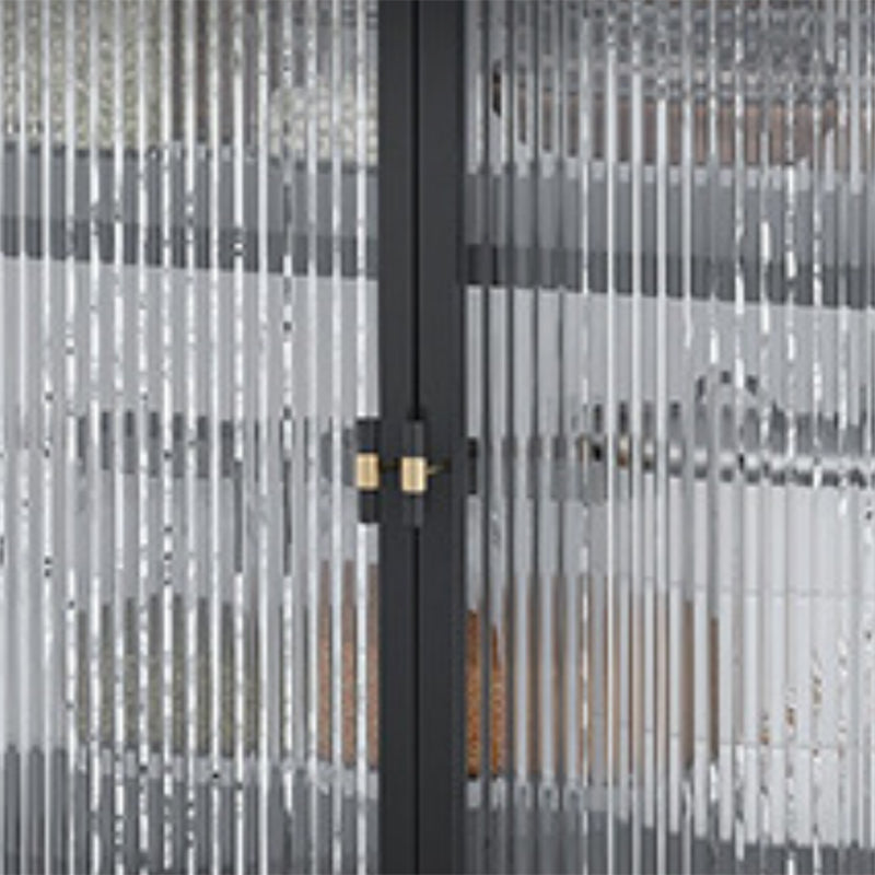 Contemporary Curio Cabinet Glass Doors Metal Storage Cabinet for Living Room