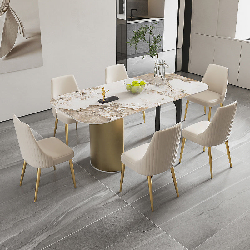 Nordic 1/4/5/6/7 Pieces Dining Set Rectangle Stone Dining Table for Kitchen Dining Room
