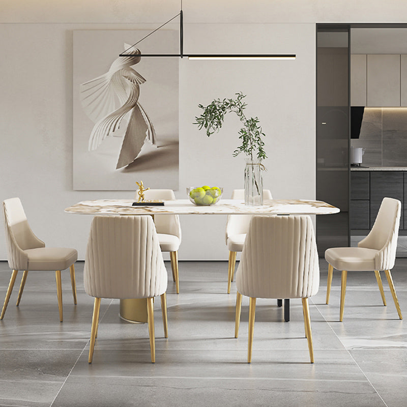 Nordic 1/4/5/6/7 Pieces Dining Set Rectangle Stone Dining Table for Kitchen Dining Room