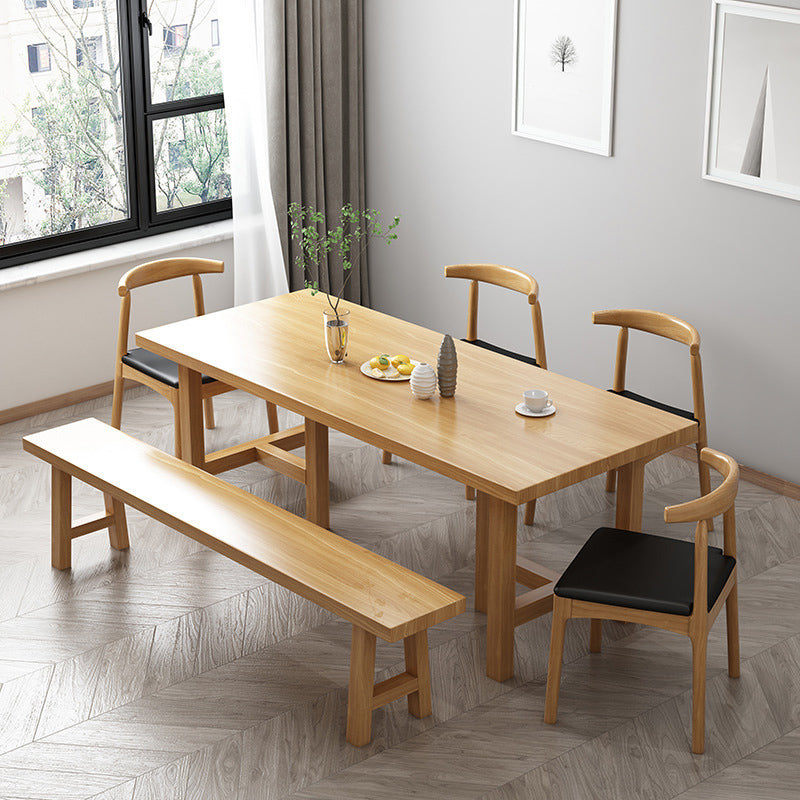 Modern 1/7 Pieces Dining Set Pine Wood Rectangle Dining Table for Dining Room