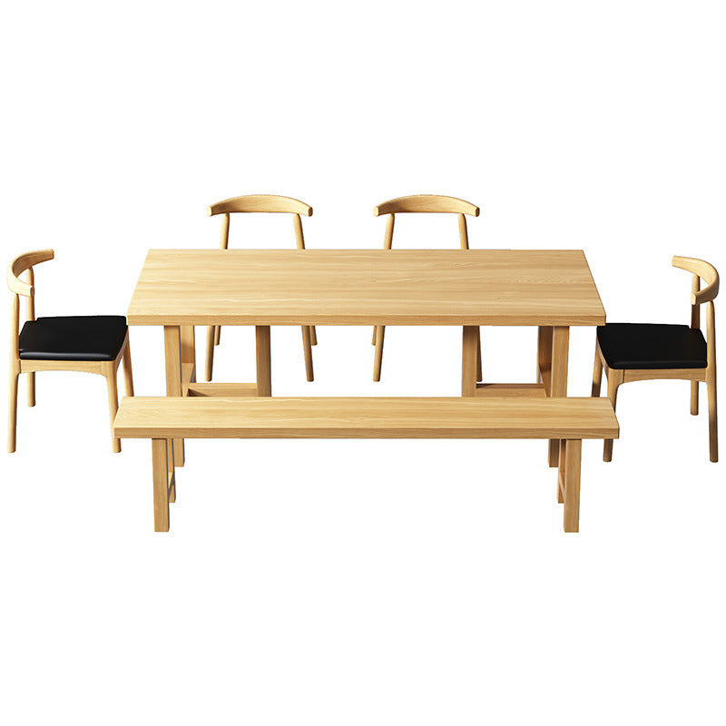 Modern 1/7 Pieces Dining Set Pine Wood Rectangle Dining Table for Dining Room