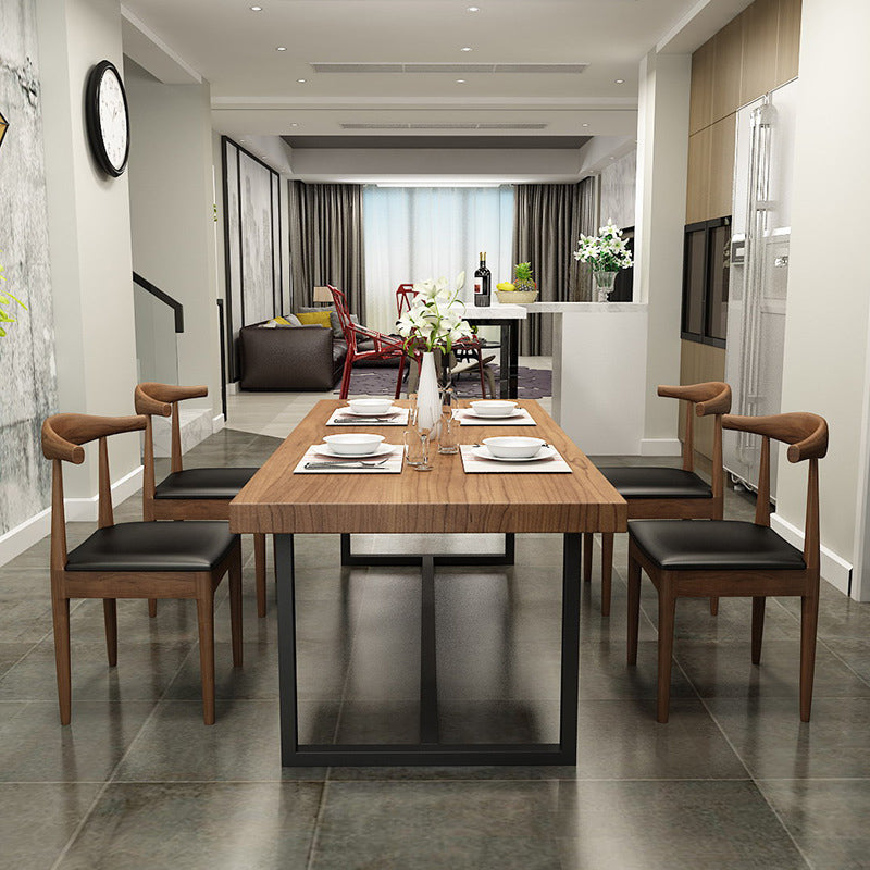 Modern 1/5/7 Pieces Dining Set Rectangle Pine Wood Dining Table for Cafe