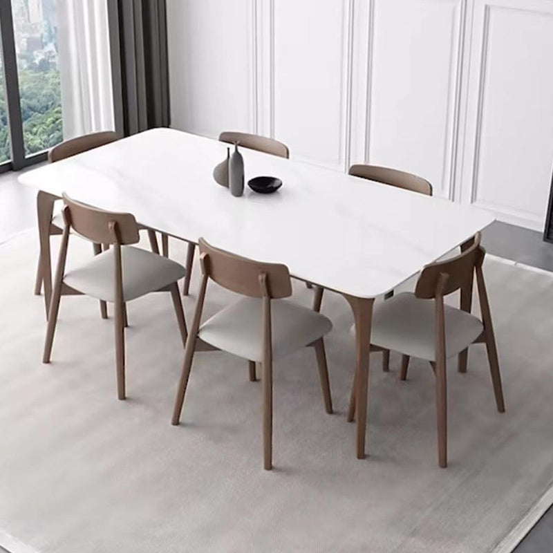 Modern 1/4/5/6/7 Pieces Dining Set Rectangle Stone Dining Table for Kitchen