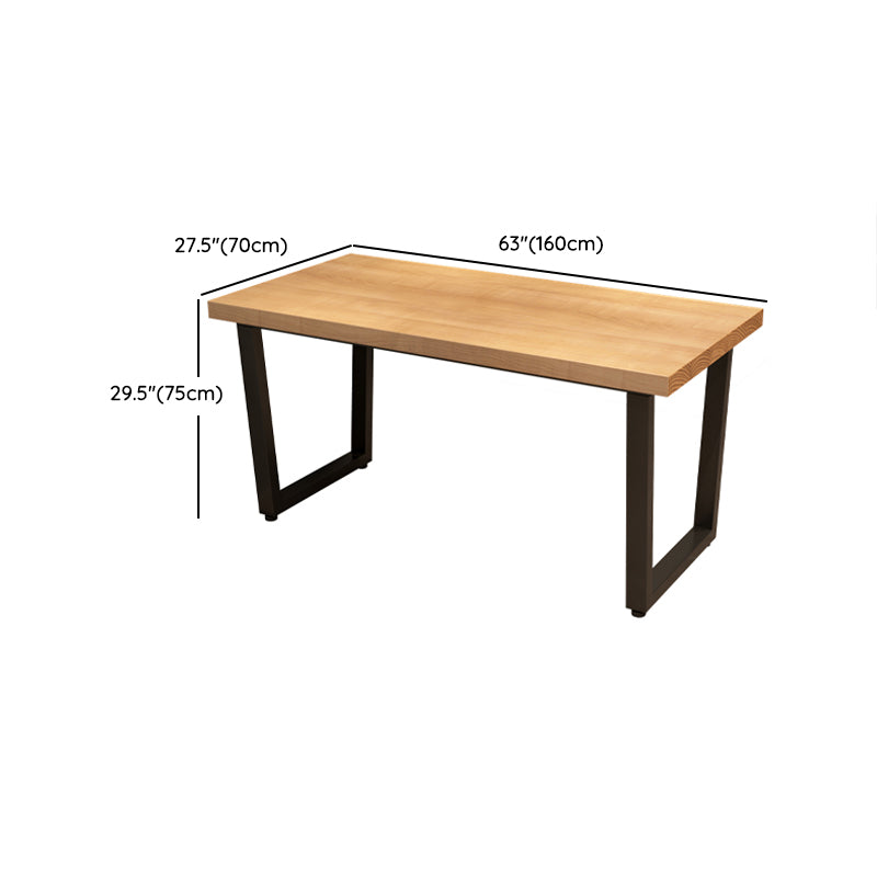 Natural Finish Solid Wood Dining Table Set 1/4/5 Pcs Industrial Dinette Set