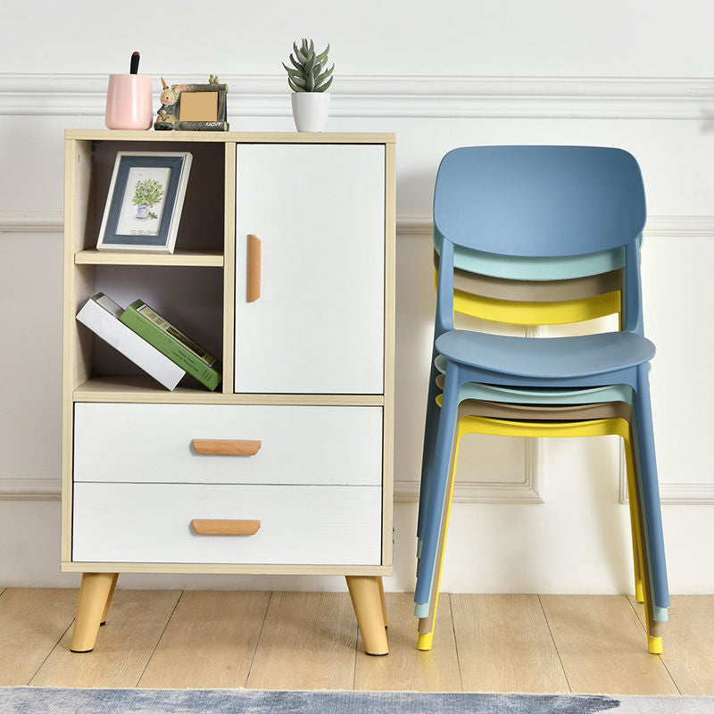 Plastic Modern Style Side Chair Open Back Armless Dining Chairs