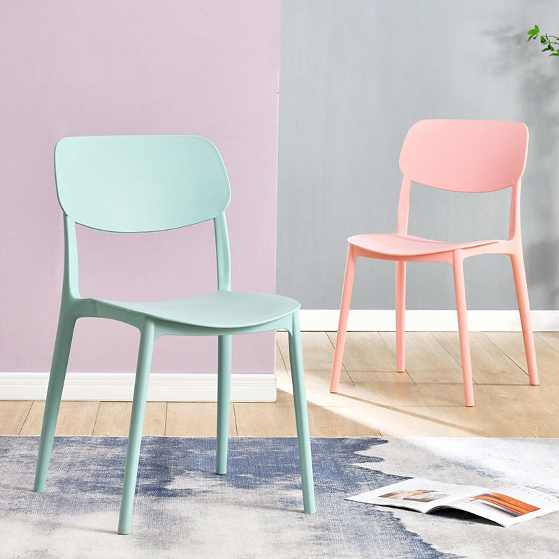 Plastic Modern Style Side Chair Open Back Armless Dining Chairs