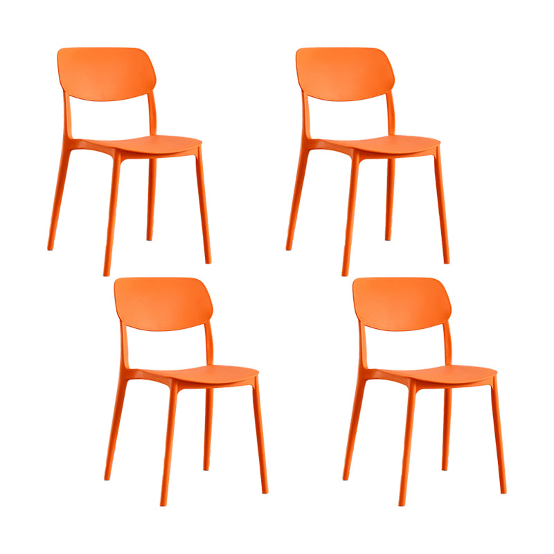 Plastic Modern Style Side Chair Open Back Armless Dining Chairs