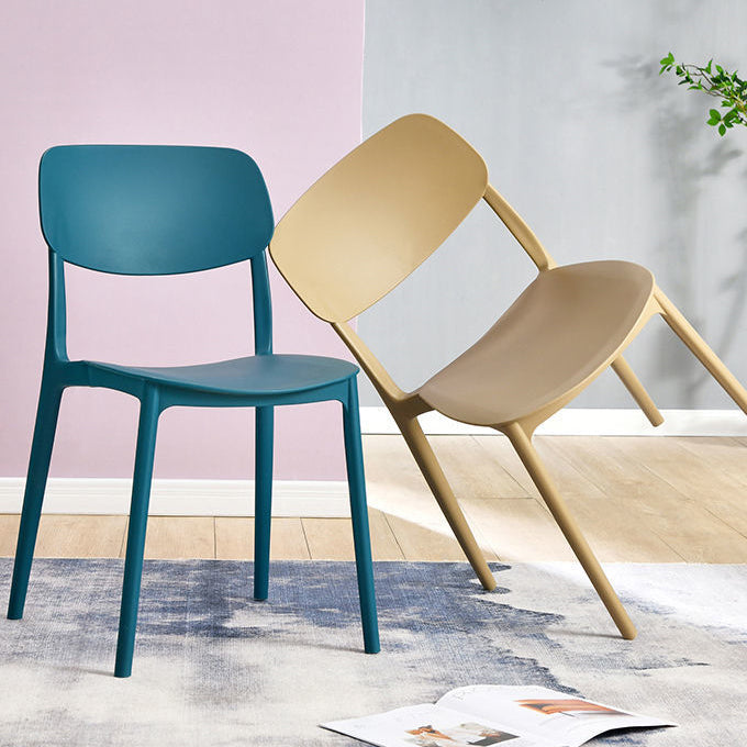 Plastic Modern Style Side Chair Open Back Armless Dining Chairs