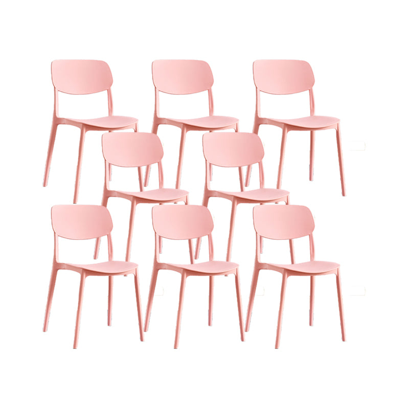 Plastic Modern Style Side Chair Open Back Armless Dining Chairs