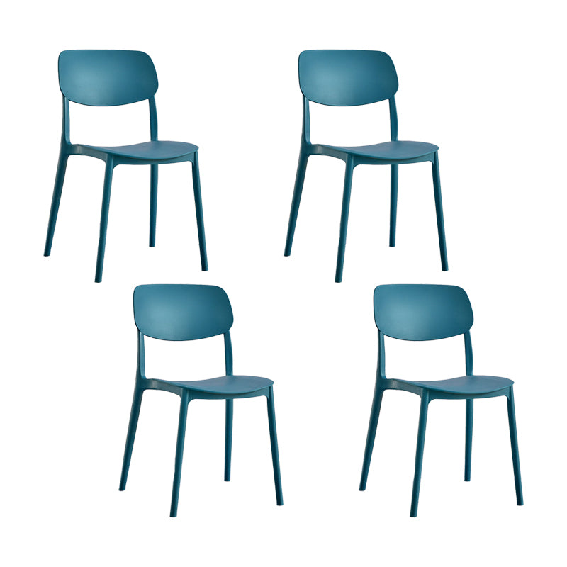 Plastic Modern Style Side Chair Open Back Armless Dining Chairs