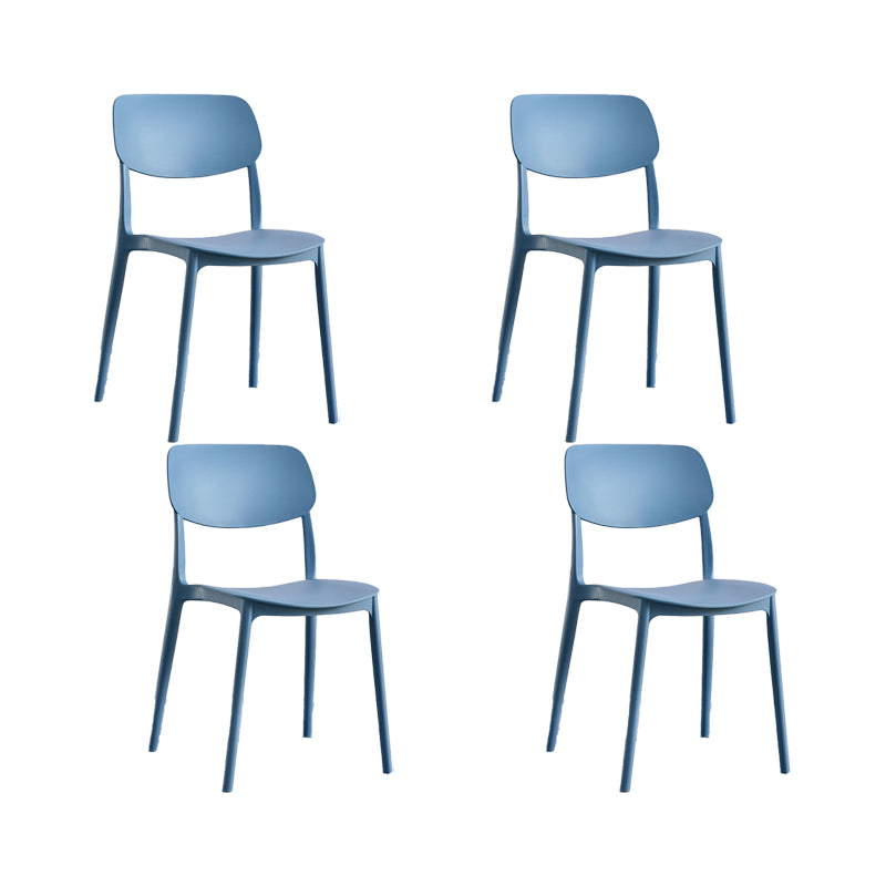Plastic Modern Style Side Chair Open Back Armless Dining Chairs