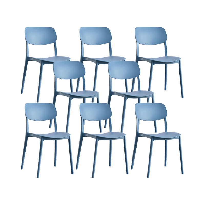 Plastic Modern Style Side Chair Open Back Armless Dining Chairs