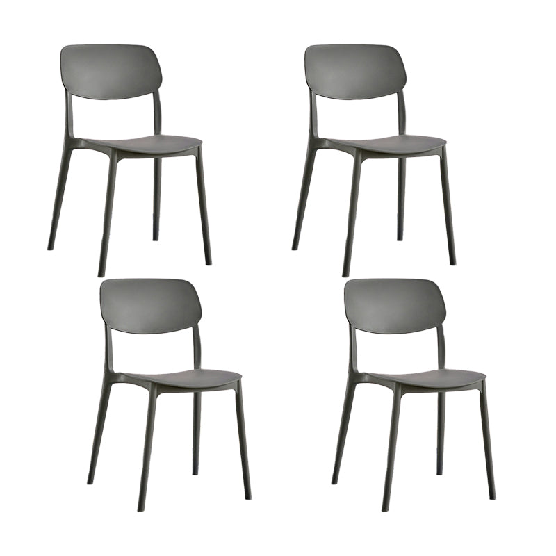 Plastic Modern Style Side Chair Open Back Armless Dining Chairs