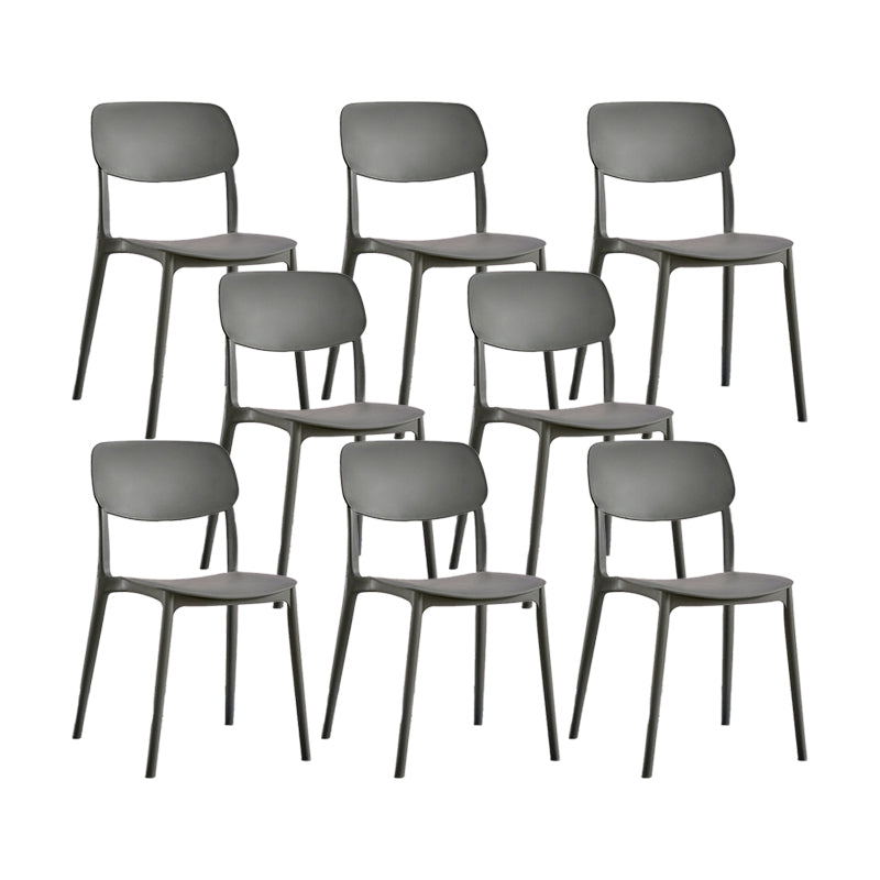 Plastic Modern Style Side Chair Open Back Armless Dining Chairs