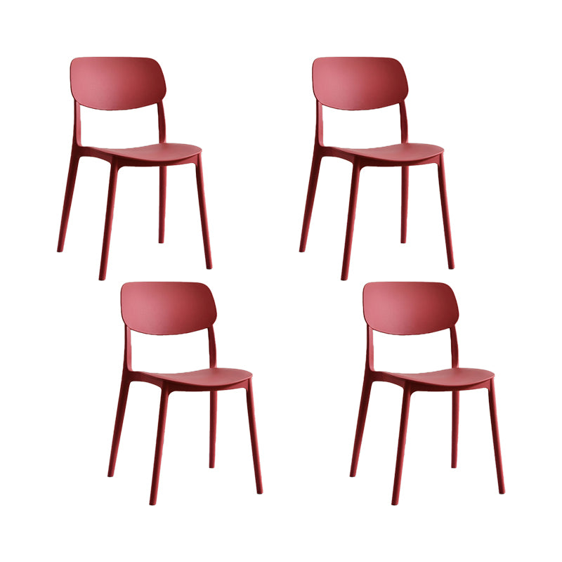 Plastic Modern Style Side Chair Open Back Armless Dining Chairs