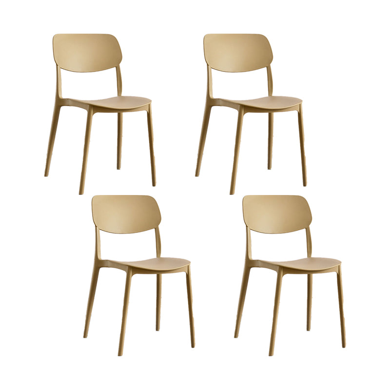 Plastic Modern Style Side Chair Open Back Armless Dining Chairs