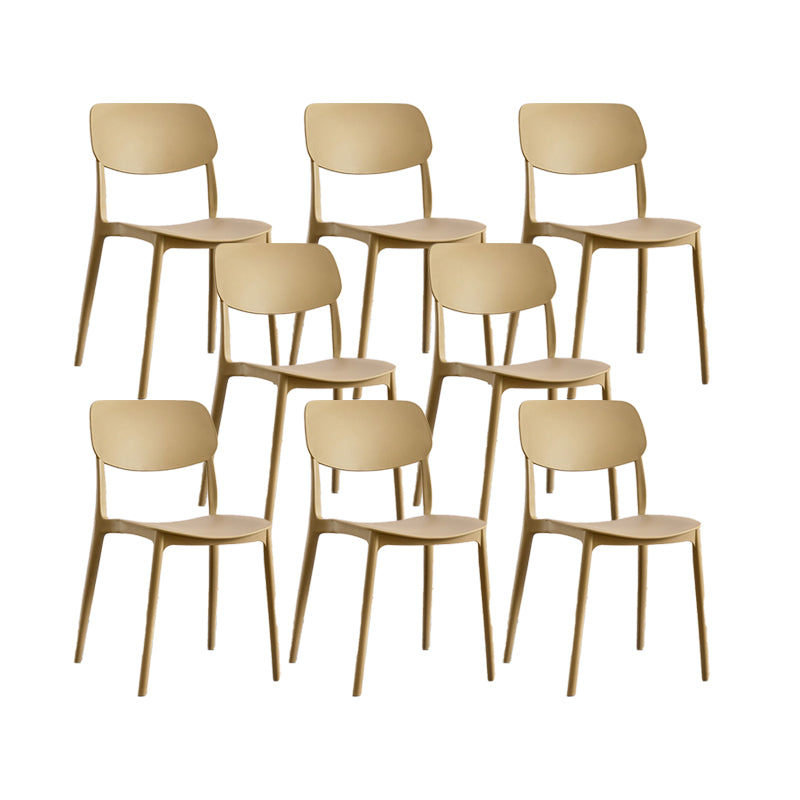 Plastic Modern Style Side Chair Open Back Armless Dining Chairs