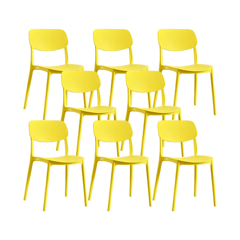 Plastic Modern Style Side Chair Open Back Armless Dining Chairs