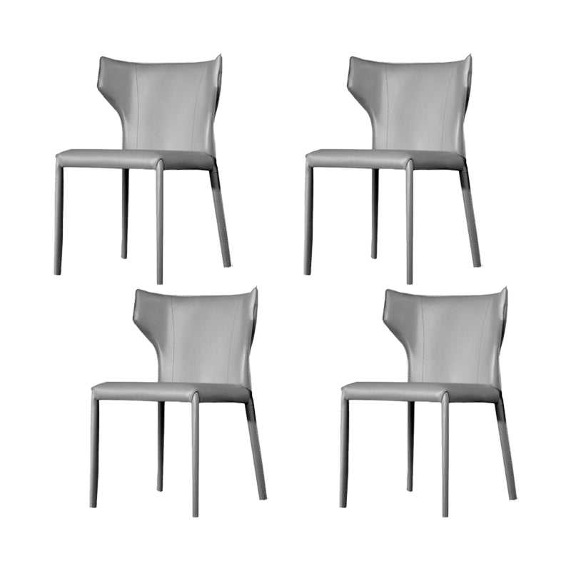 Faux Leather Dining Chairs Modern Style Wingback Armless Chair