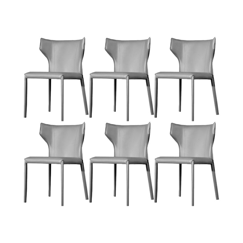Faux Leather Dining Chairs Modern Style Wingback Armless Chair