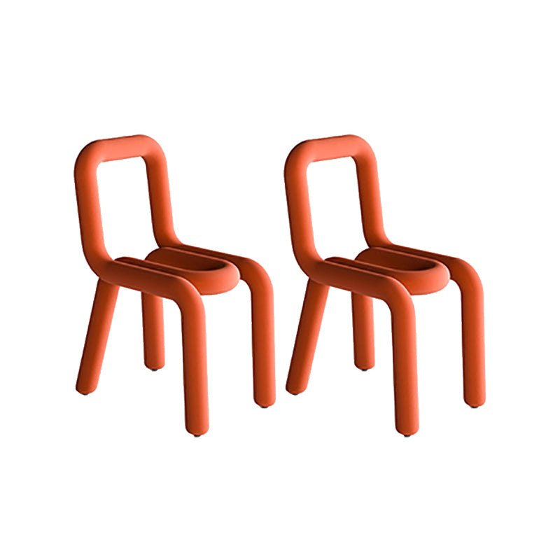 Home Fabric Side Chair Designer Style Open Back Armless Chair Set