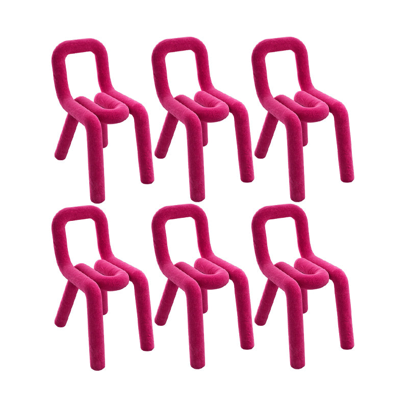 Home Fabric Side Chair Designer Style Open Back Armless Chair Set