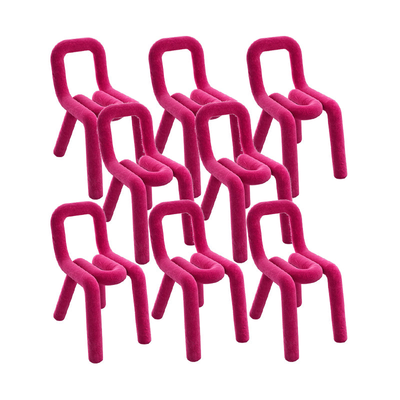 Home Fabric Side Chair Designer Style Open Back Armless Chair Set