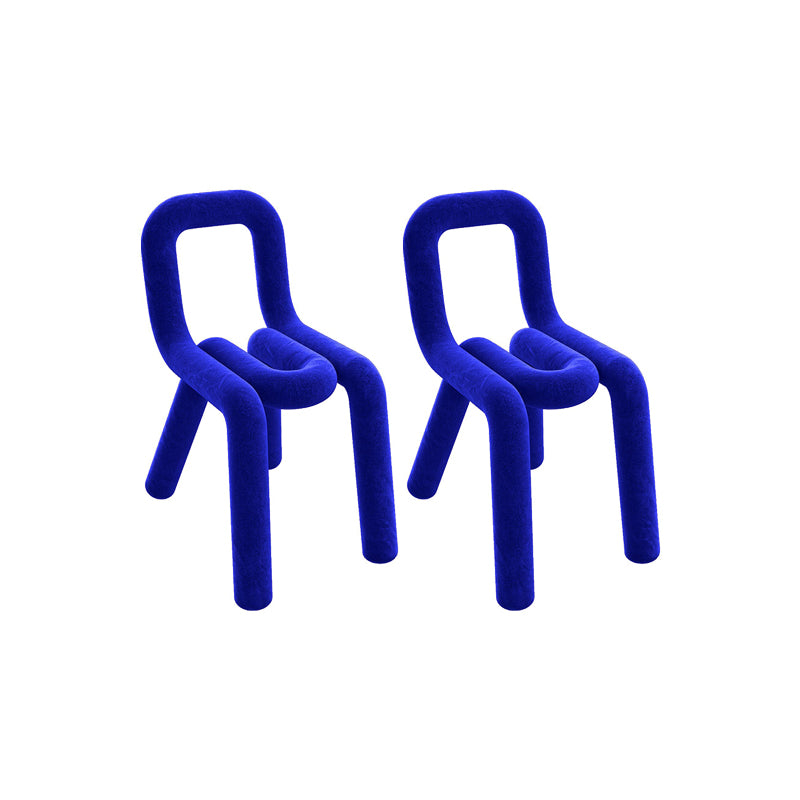 Home Fabric Side Chair Designer Style Open Back Armless Chair Set