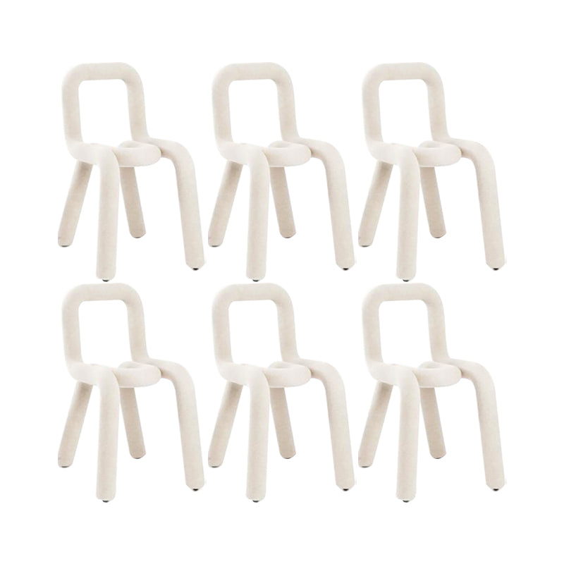 Home Fabric Side Chair Designer Style Open Back Armless Chair Set