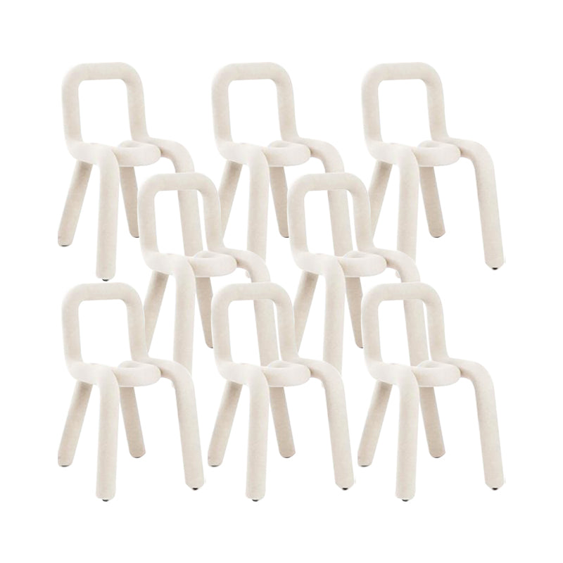 Home Fabric Side Chair Designer Style Open Back Armless Chair Set