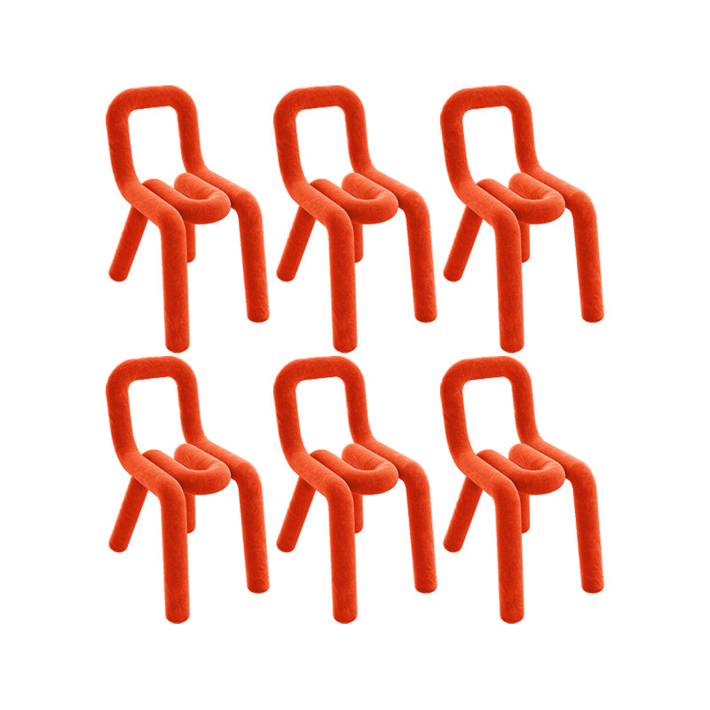 Home Fabric Side Chair Designer Style Open Back Armless Chair Set