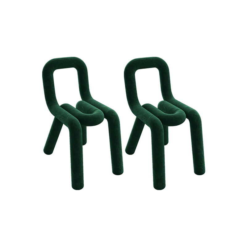 Home Fabric Side Chair Designer Style Open Back Armless Chair Set