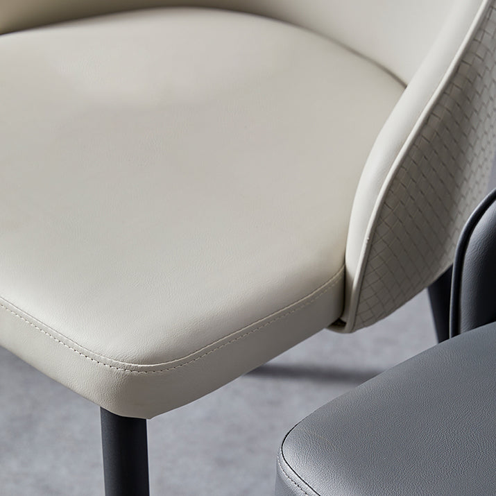 Contemporary Kitchen Dining Side Chair Leather Chair in Black Legs