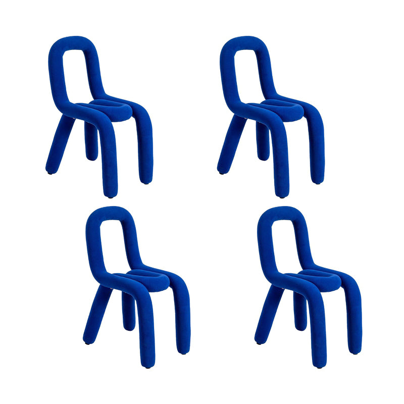 Home Fabric Dining Chairs Designer Style Open Back Armless Chair