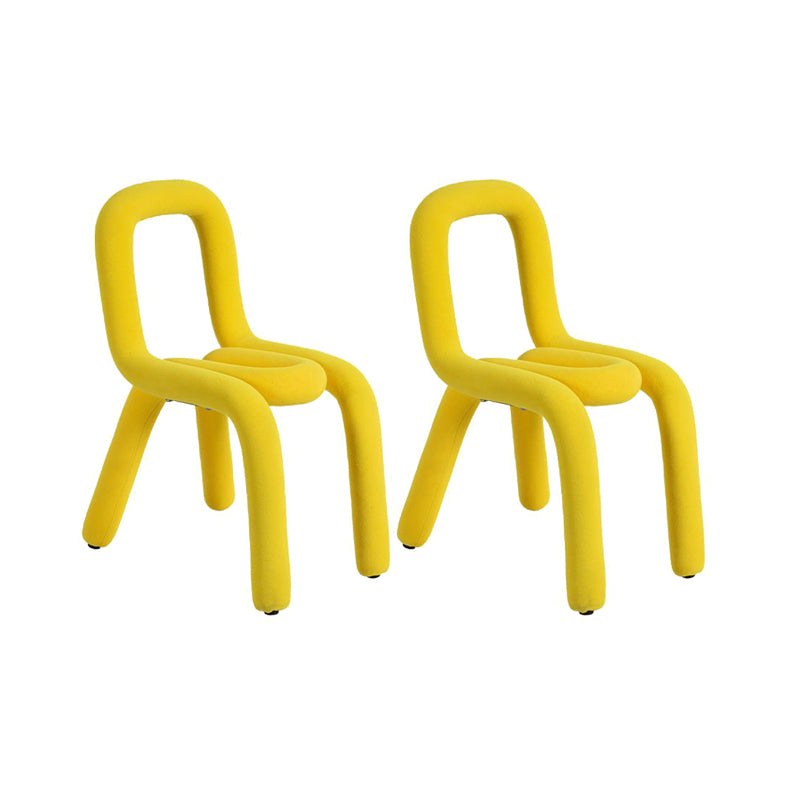 Home Fabric Dining Chairs Designer Style Open Back Armless Chair