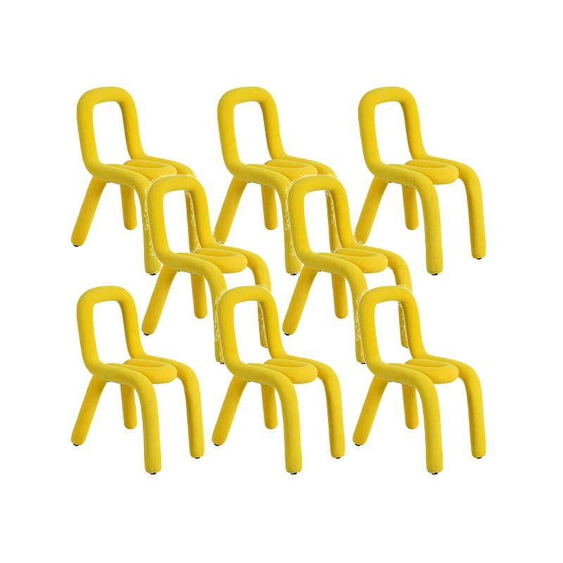 Home Fabric Dining Chairs Designer Style Open Back Armless Chair