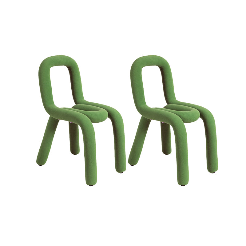 Home Fabric Dining Chairs Designer Style Open Back Armless Chair