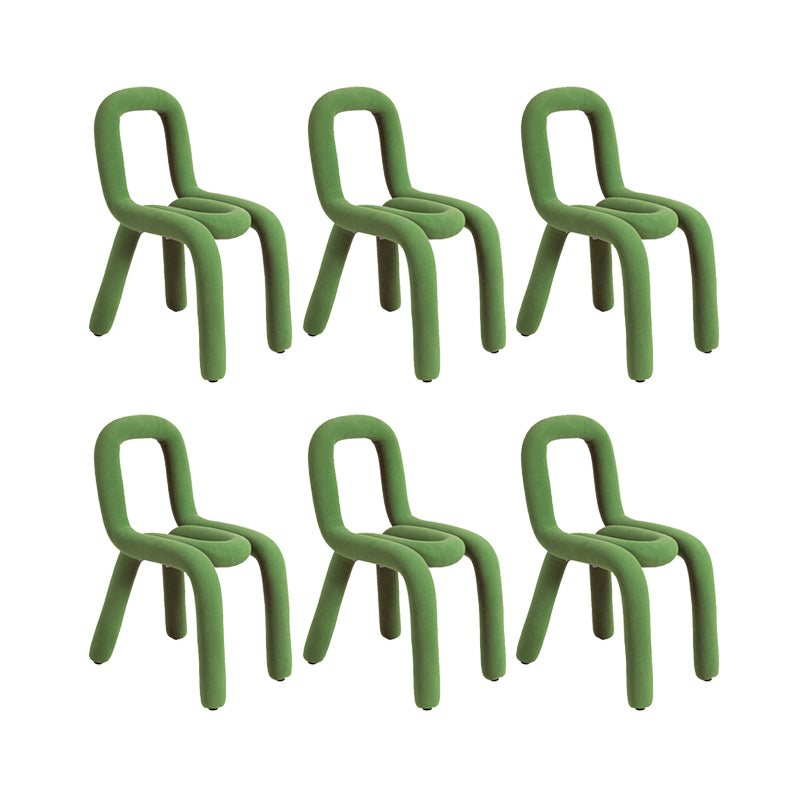 Home Fabric Dining Chairs Designer Style Open Back Armless Chair