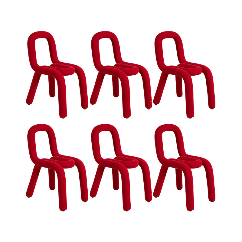 Home Fabric Dining Chairs Designer Style Open Back Armless Chair